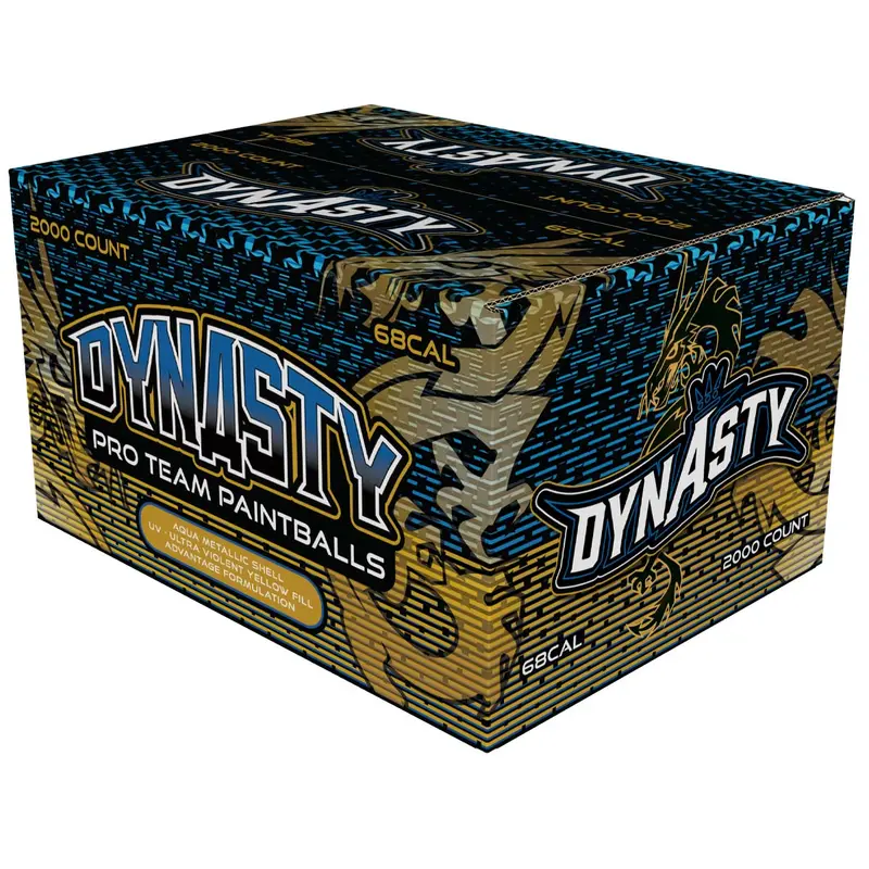 2000 Count Dynasty Advantage Paintballs - Metallic Aqua Shell - Ultra Violent Yellow Fill Banana Scented - No Shipping 1