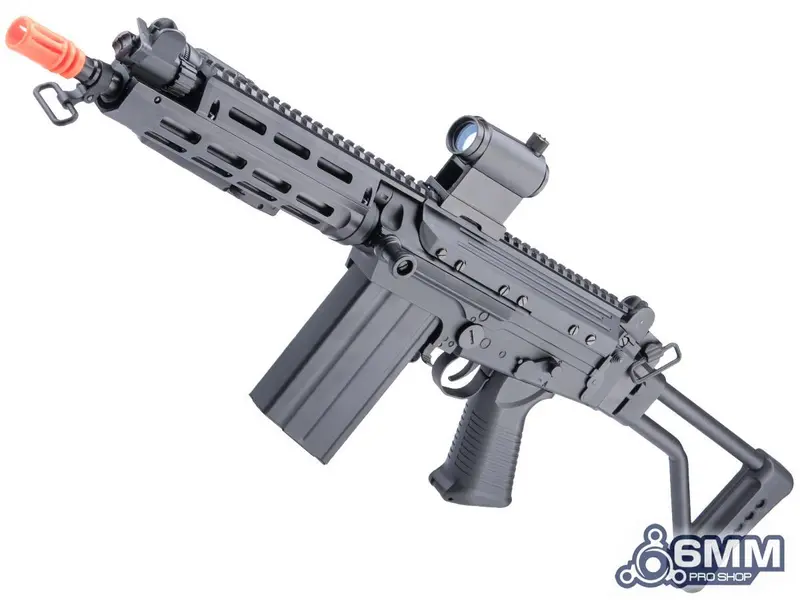 6Mmproshop Fal Carbine Airsoft Aeg W/ M-Lok Handguard - Shortly Barrel - Folding Stock 1