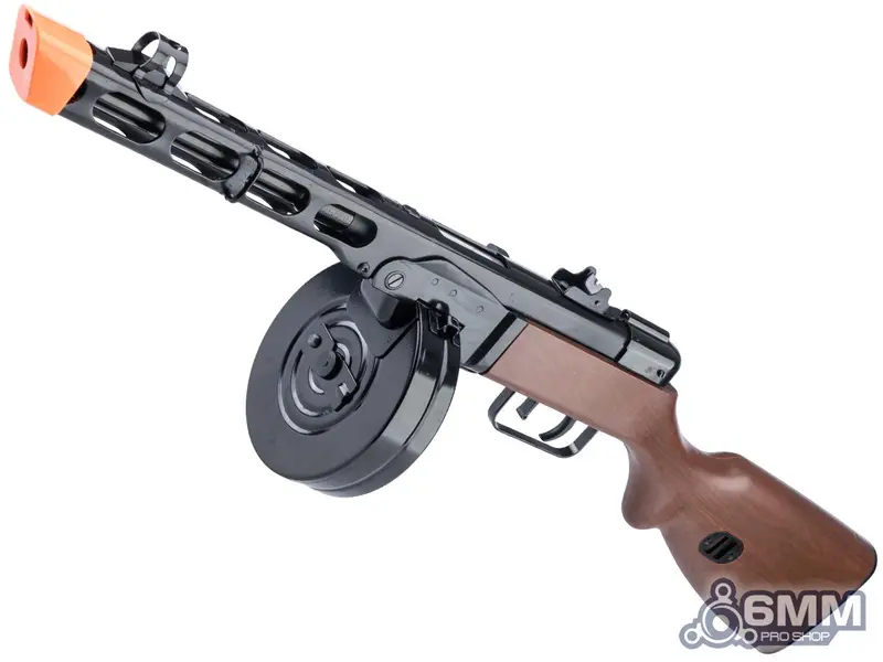 6Mmproshop X S&T Ppsh-41 Wwii Electric Blowback Airsoft Aeg Submachine Gun - Faux Wood 1