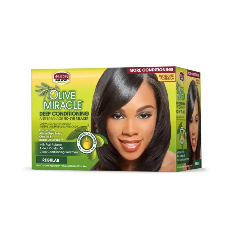 African Pride Olive Miracle Deep Conditioning No-Lye Relaxer 1