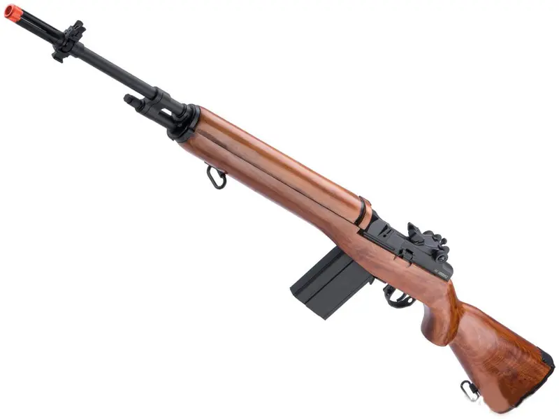 A&K M1a Full Size Airsoft Aeg Rifle W/ Real Wood Stock 1