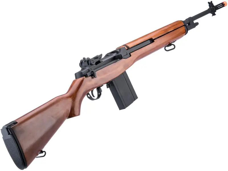 A&K M1a Full Size Airsoft Aeg Rifle W/ Real Wood Stock 2