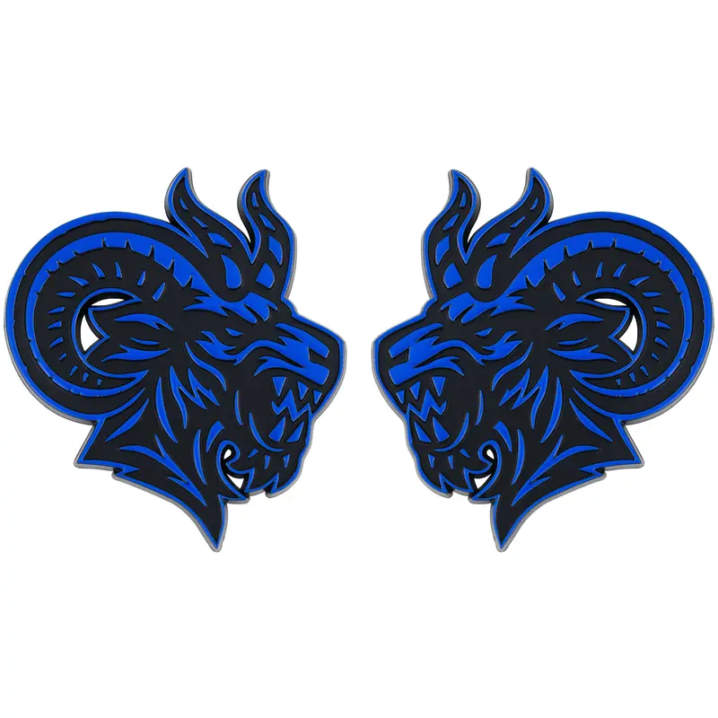 Angry Goat Emblem - Left & Right - Blue 1
