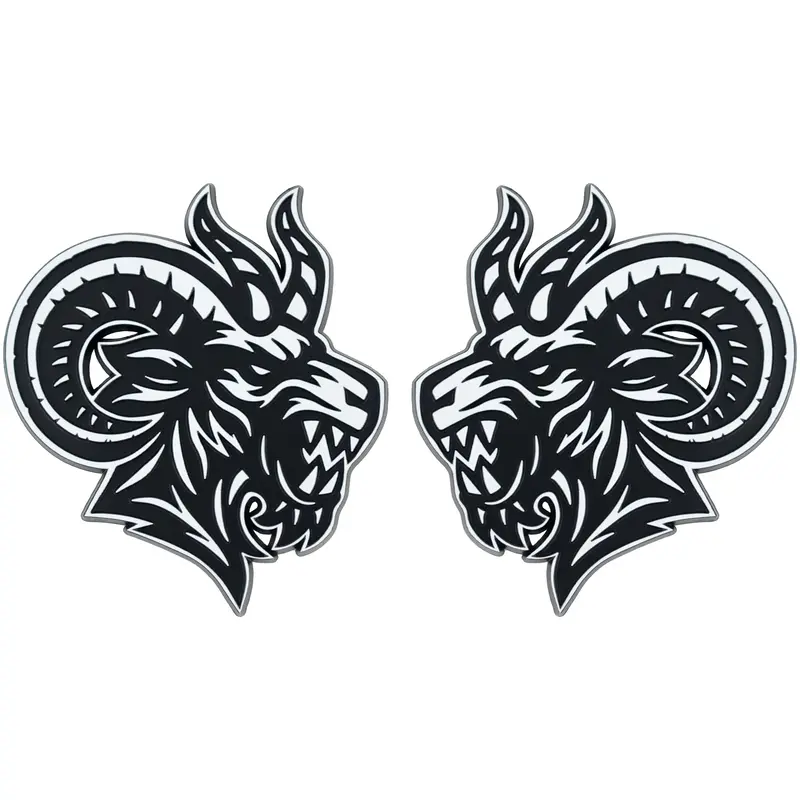 Angry Goat Emblem - Left & Right - White 1