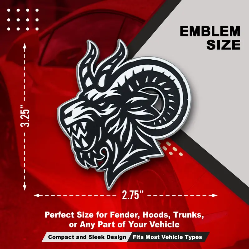 Angry Goat Emblem - Left & Right - White 2
