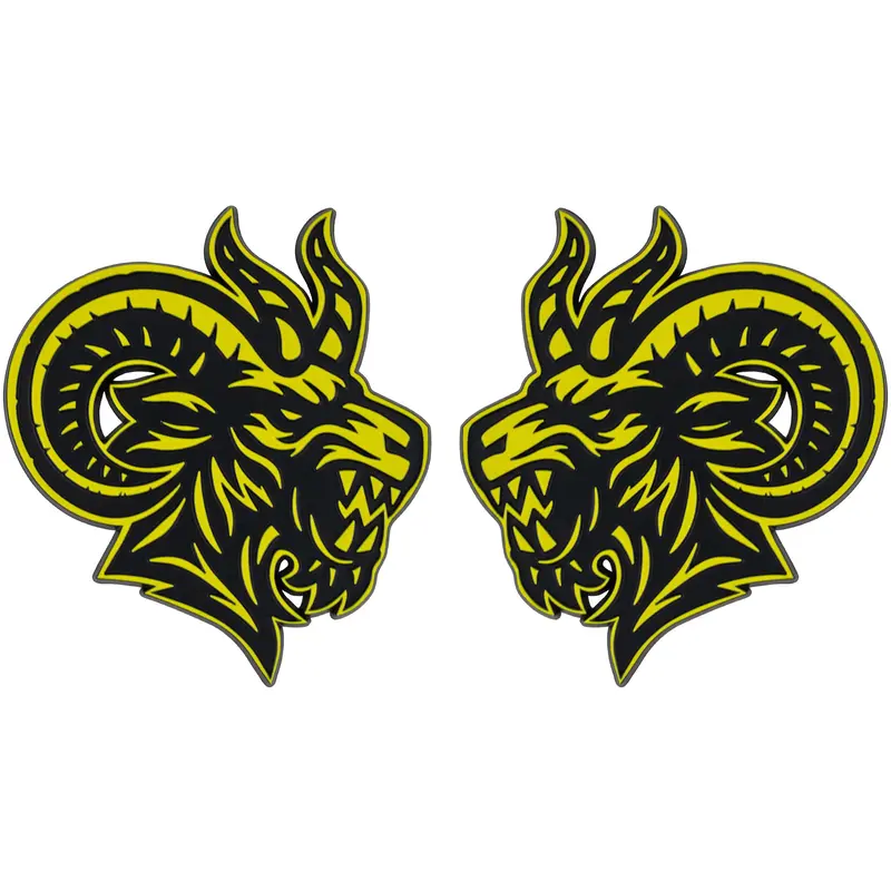 Angry Goat Emblem - Left & Right - Yellow 1