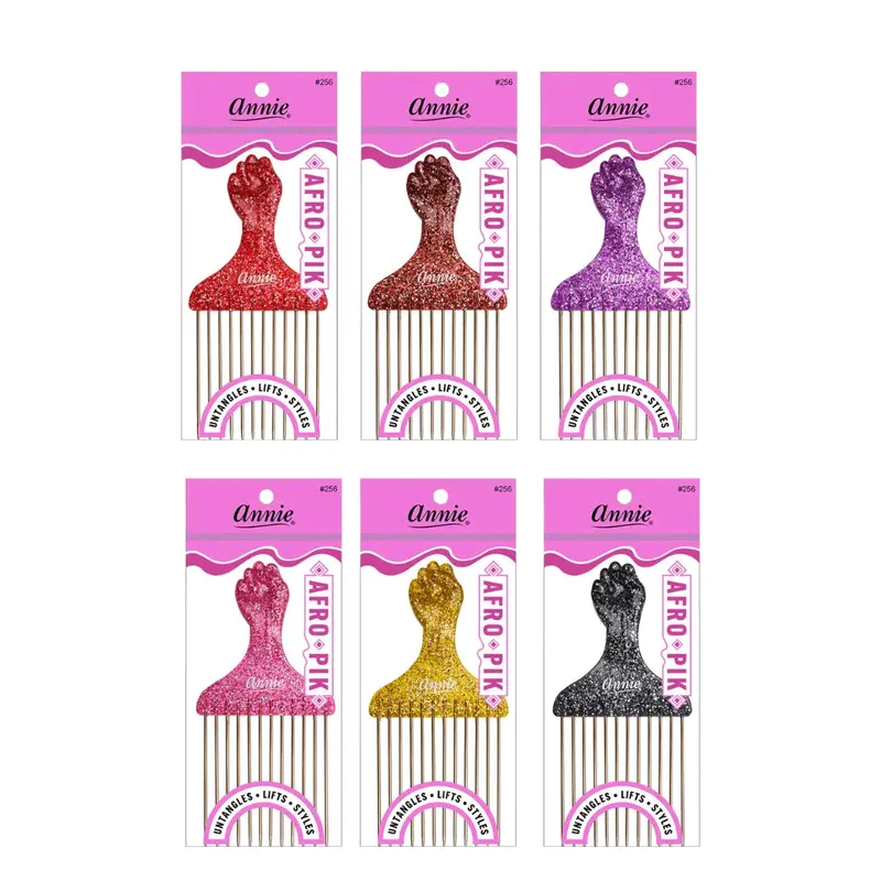 Annie Luminous Fist Afro Pik – Choose Color | Glitter Hair Pick For Volume & Natural Hair Styling 1