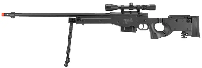 Awp Gas Powered Bolt Action Airsoft Rifle W/ Scope & Bi-Pod - Black 1
