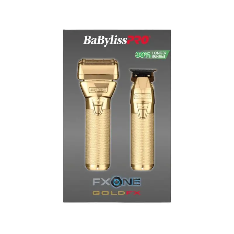 Babylisspro® Limited Edition Fxone Goldfx All-Metal Trimmer & Shaver Prepack | Professional Barber Set 1
