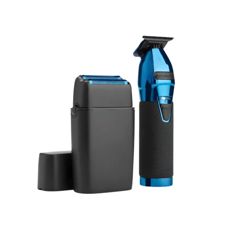 Babylisspro® Limitedfx Black & Blue Trimmer & Double-Foil Shaver | Professional Grooming Set 1