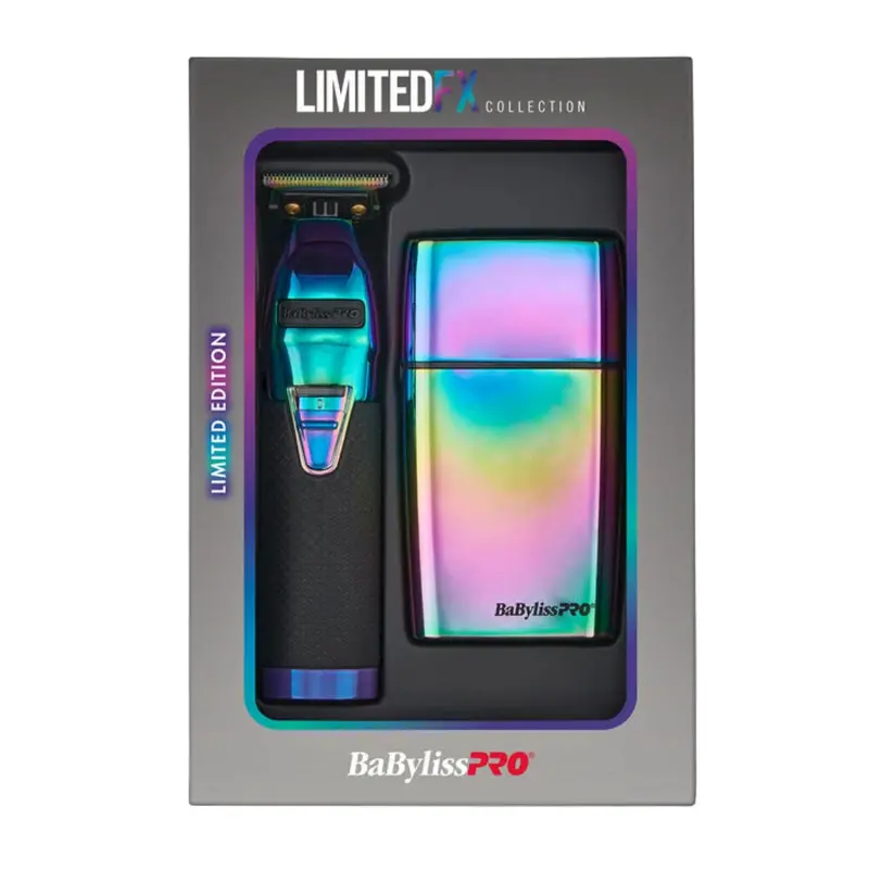 Babylisspro® Limitedfx Iridescent Trimmer & Double-Foil Shaver Gift Set | Professional Barber Kit 1