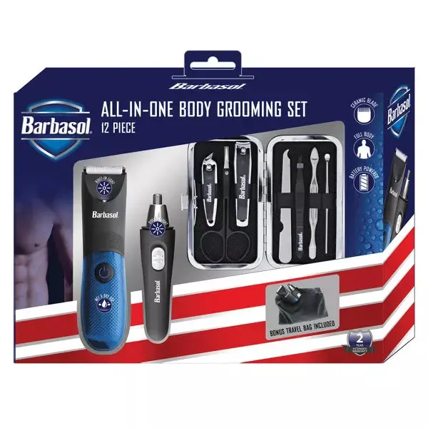 Barbasol All-In-One Total Body Grooming Gift Set With Travel Bag 1