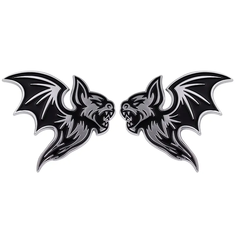 Bat Emblem - Left & Right - Chrome 1