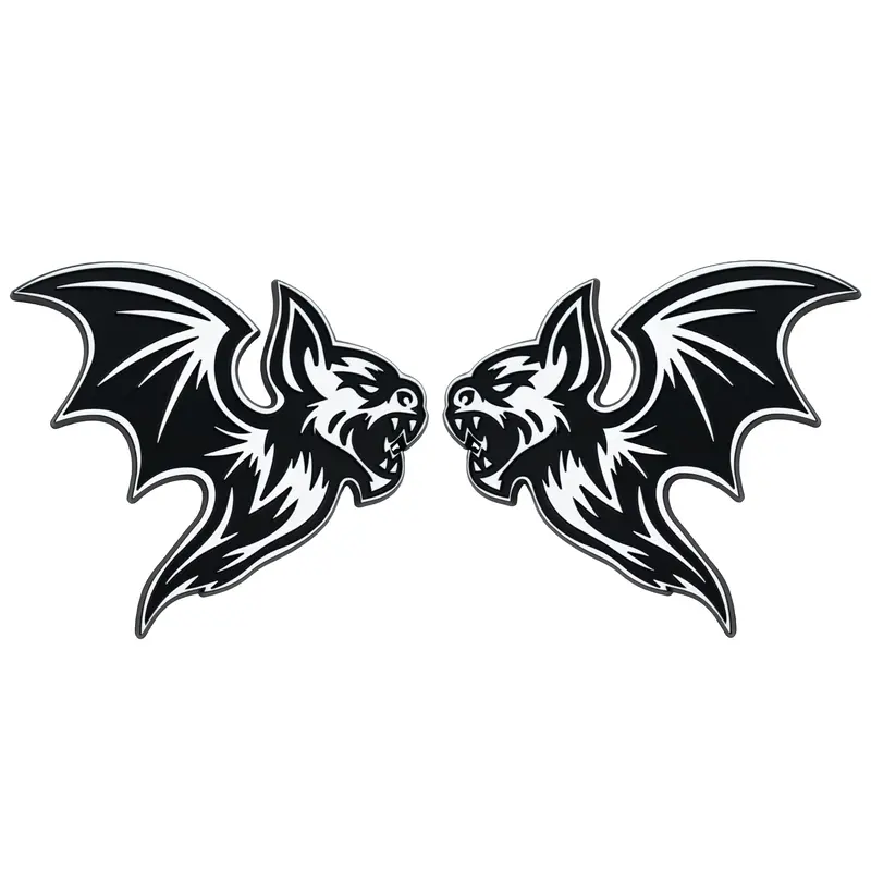 Bat Emblem - Left & Right - White 1