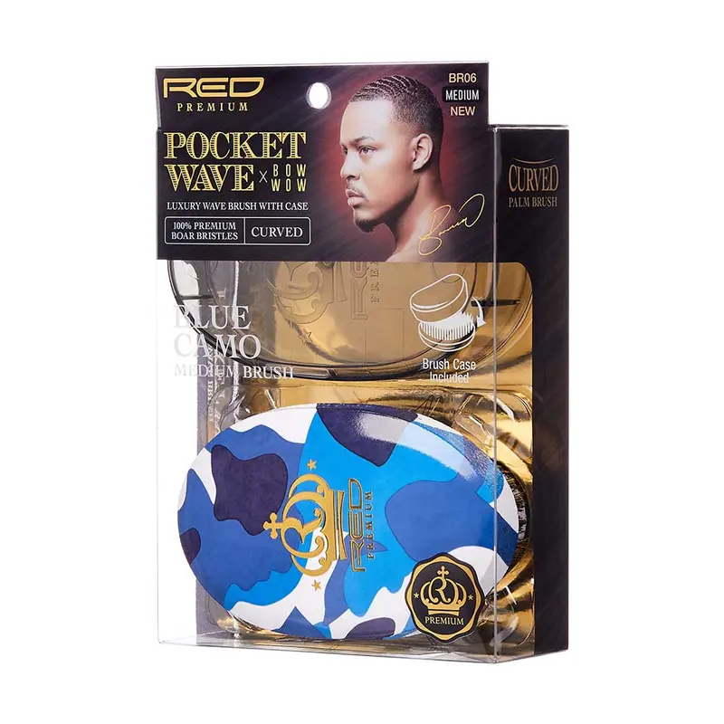 Bow Wow X Pocket Wave Medium Boar Brush With Case By Red By Kiss 2