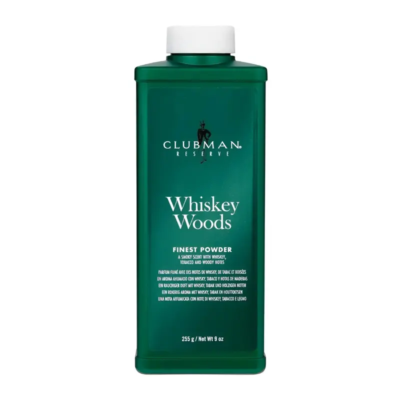 Clubman Pinaud Reserve Whiskey Woods Finest Powder 9 Oz | Moisture Control Body Powder With Masculine Scent 1