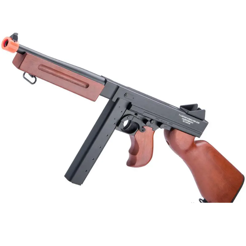 Cybergun Auto Ordnance Licensed Thompson M1a1 Airsoft Aeg Rifle W/ Real Wood Grip And Stock 1