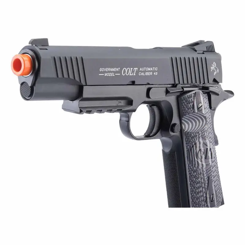 Cybergun Colt Licensed 1911 "Combat Unit" Co2 Powered Airsoft Gas Blowback Pistol - Black / Government 1