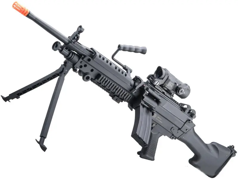 Cybergun Fn Licensed M249 E2 "Featherweight" Airsoft Machine Gun (<350 Fps) - Black 1