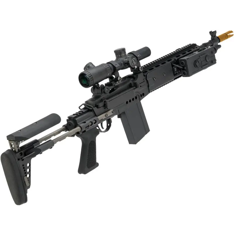 Cyma Sport Full Metal M14 Ebr Designated Marksman Rifle Airsoft Aeg - Black - Ebr Stock 1
