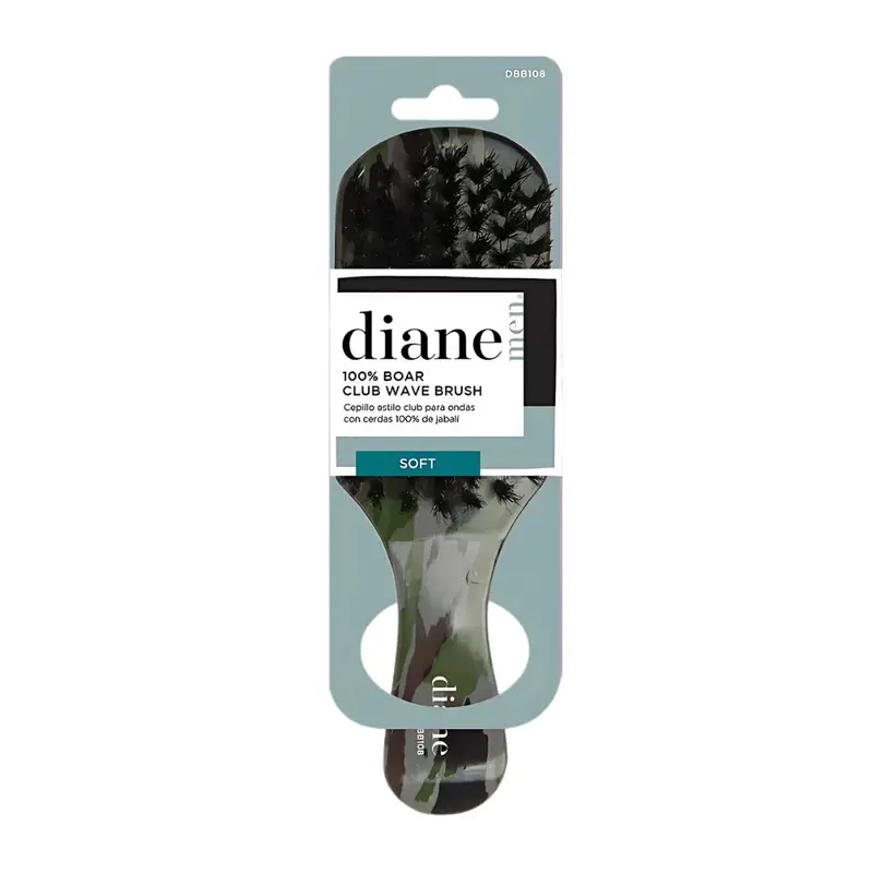 Diane 100% Boar Club Wave Brush Soft | 360 Wave Brush For Smoothing, Shine & Wave Training 1