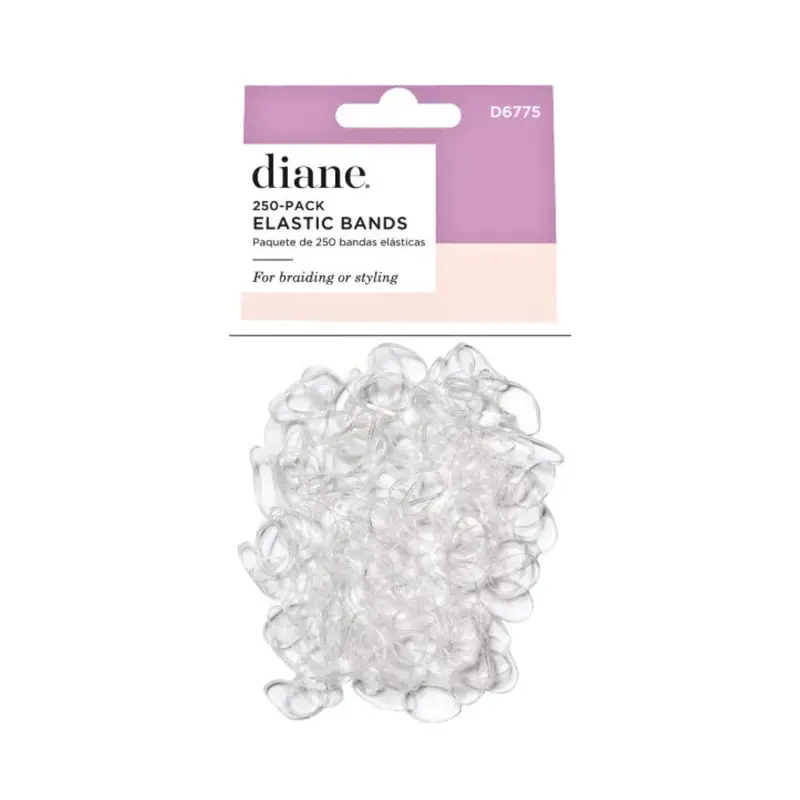 Diane Clear Elastic Hair Bands | Invisible Rubber Bands For Braids, Styling & Ponytails – Choose Pack 1