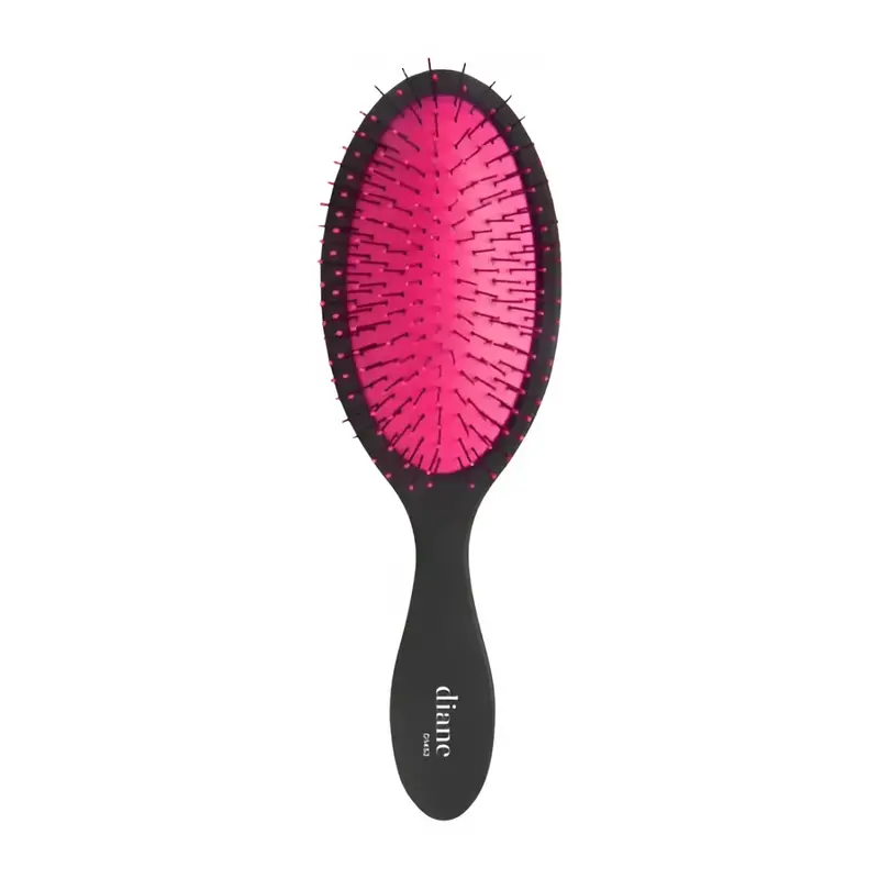Diane Electric Pink Oval Paddle Brush | Detangling Hair Brush For Wet & Dry Hair 1
