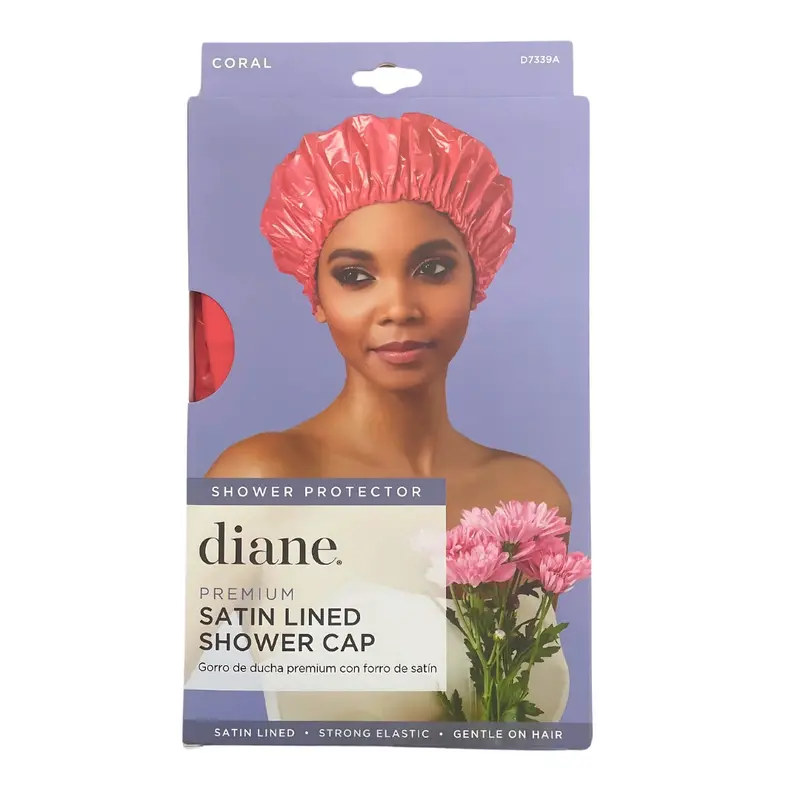 Diane Satin Lined Shower Cap | Waterproof Hair Protection Cap For Natural Hair – Choose Color 1