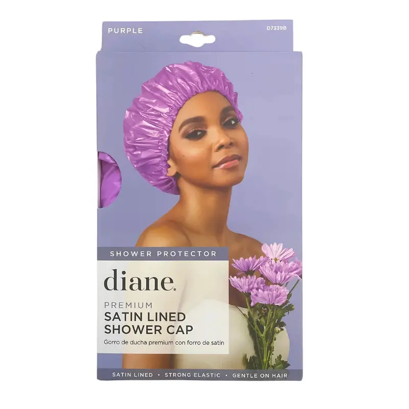 Diane Satin Lined Shower Cap | Waterproof Hair Protection Cap For Natural Hair – Choose Color 2