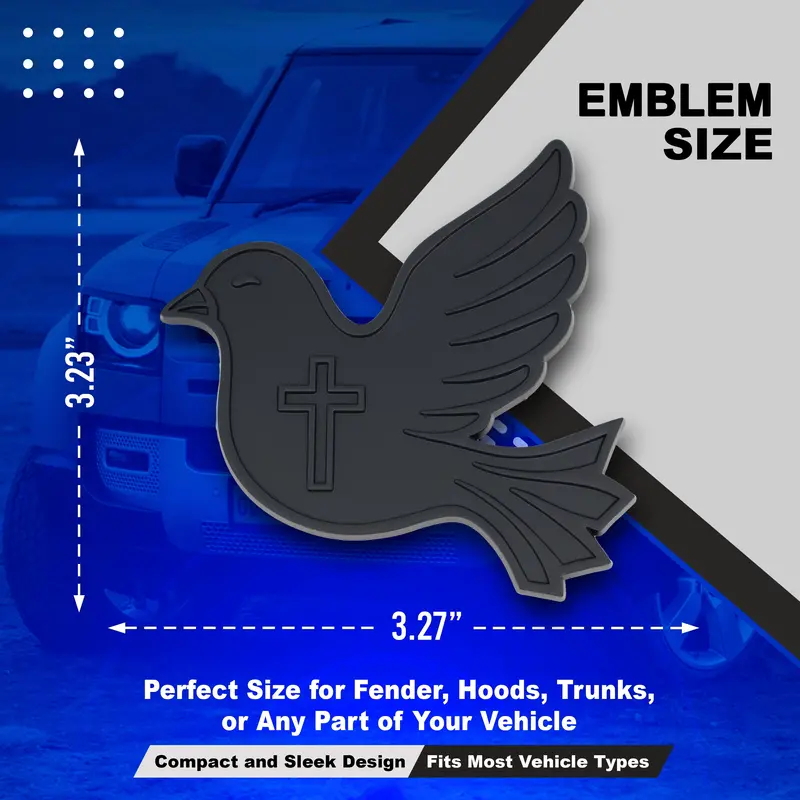 Dove Emblem - Left & Right - Matte Black 2