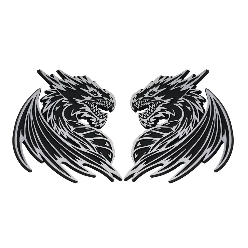 Dragon Emblem - Left And Right - Chrome 1