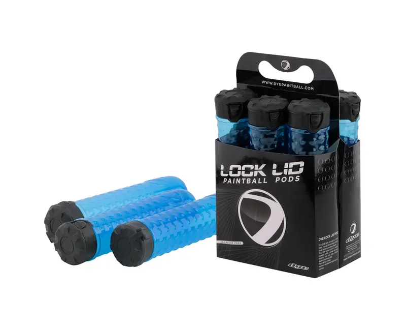 Dye Locklid Paintball Pods - 6 Pack - Cyan Blue 1