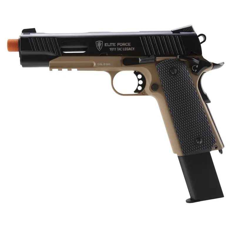 Elite Force 1911 Tac Airsoft Pistol Co2 Blowback - Legacy Edition - Black/Tan 1