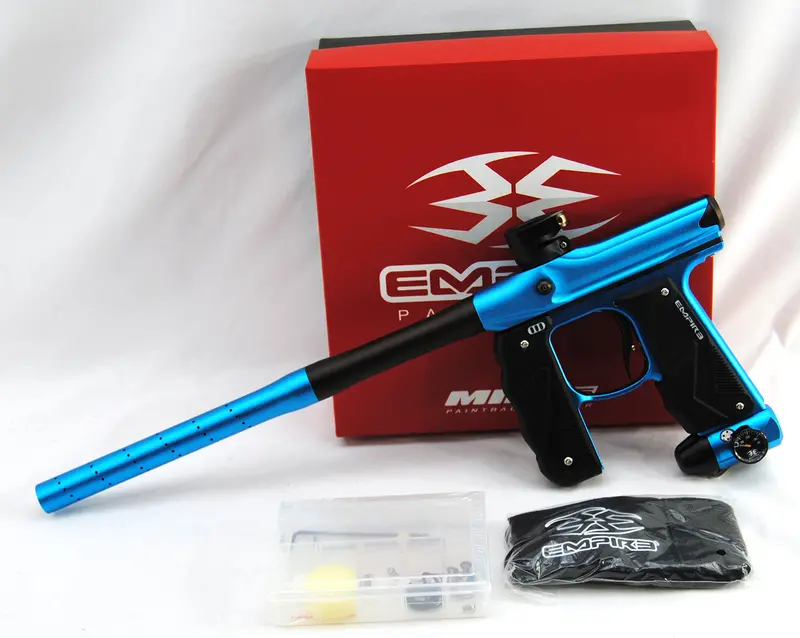 Empire Mini Gs Paintball Gun W/ 2 Piece Barrel - Dust Blue / Brown 1
