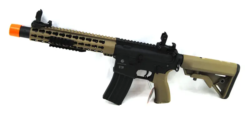 Evolution Combat Recon S 10" Silent Carbontech Airsoft Rifle - Black/Tan 1