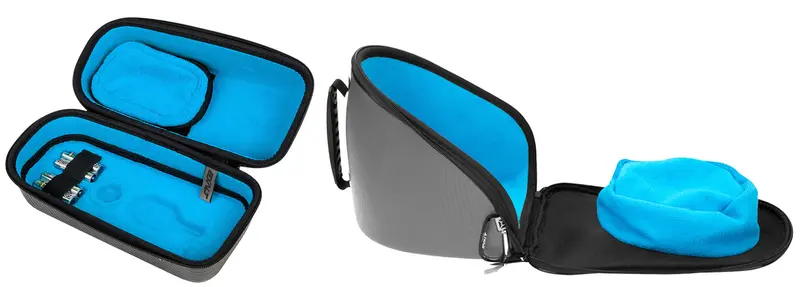 Exalt Le Universal Carbon V3 Goggle & Loader Case - Charcoal Grey / Cyan Microfiber 1