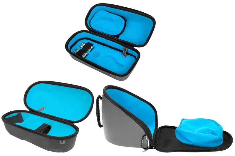 Exalt Le Universal Carbon V3 Goggle & Loader & Tank Case - Charcoal Grey / Cyan Microfiber 1