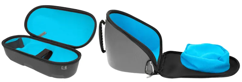 Exalt Le Universal Carbon V3 Goggle & Tank Case - Charcoal Grey / Cyan Microfiber 1