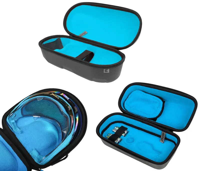 Exalt Le Universal Carbon V3 Lens & Loader & Tank Case - Charcoal Grey / Cyan Microfiber 1
