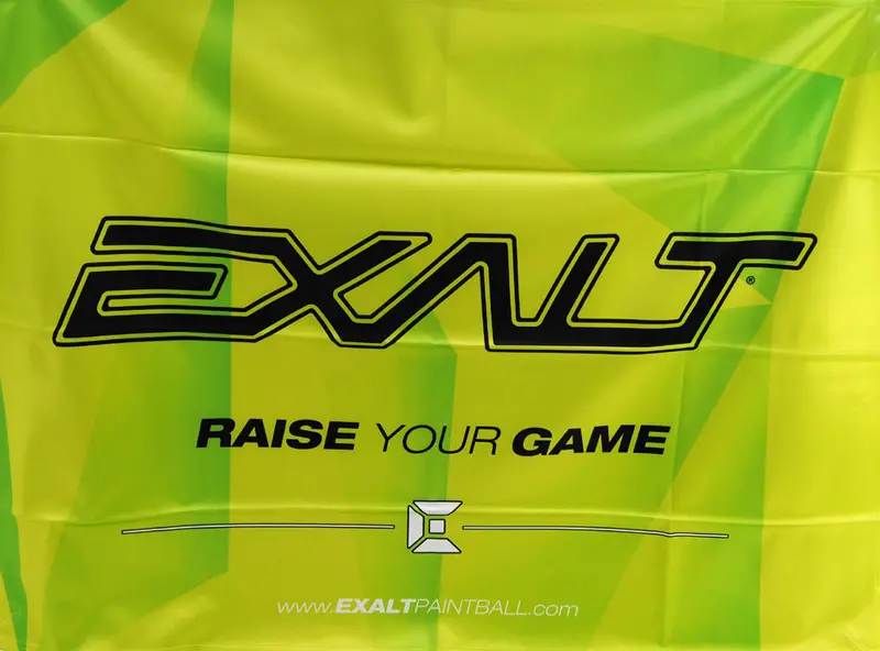 Exalt Paintball 39"X29" Banner "Raise Your Game" - Green 1