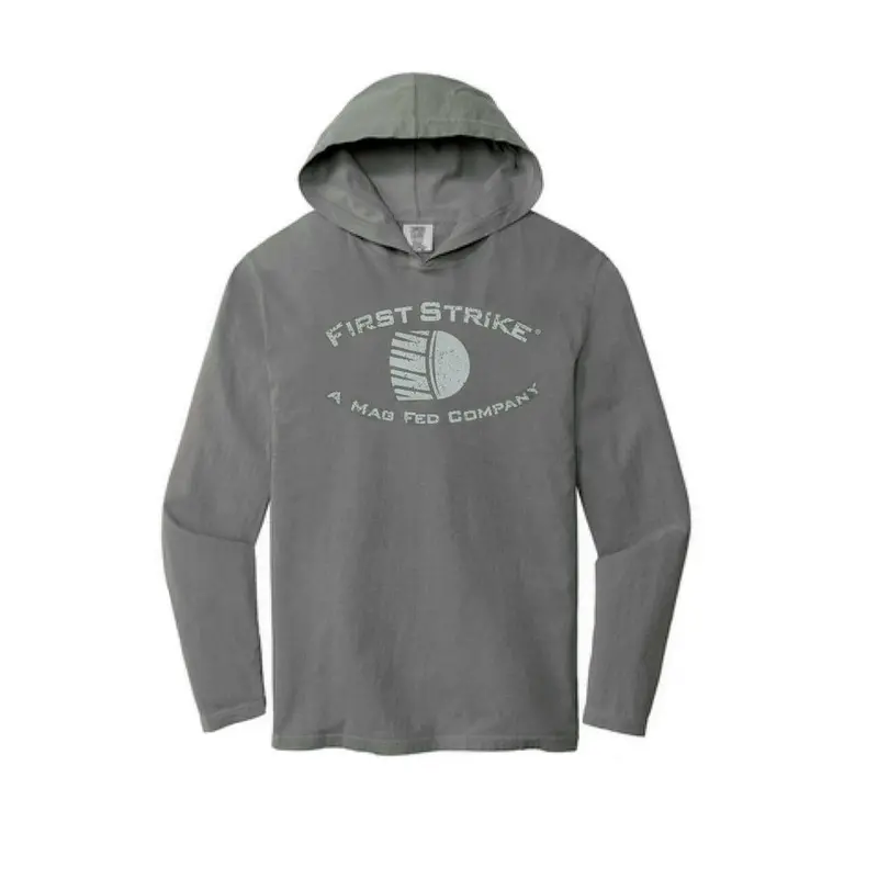 First Strike Jersey Hoodie - Grey With White 1