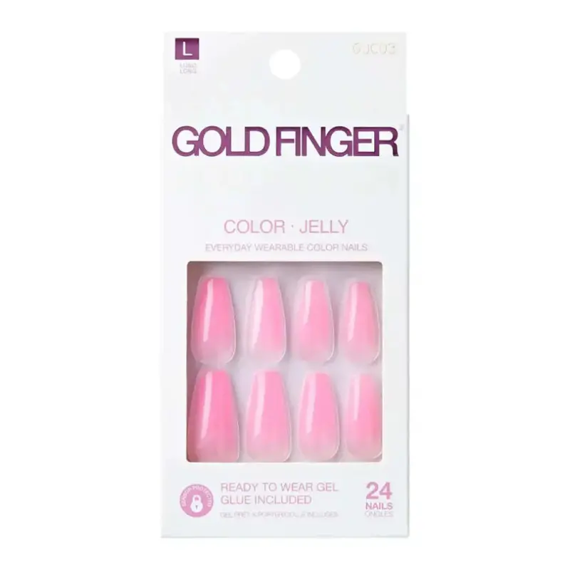 Gold Finger Jelly Color Nails - Bubble Gum 1