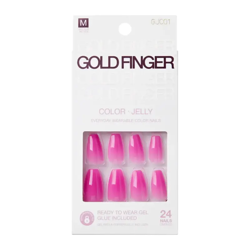 Gold Finger Jelly Color Nails - Snowy 1