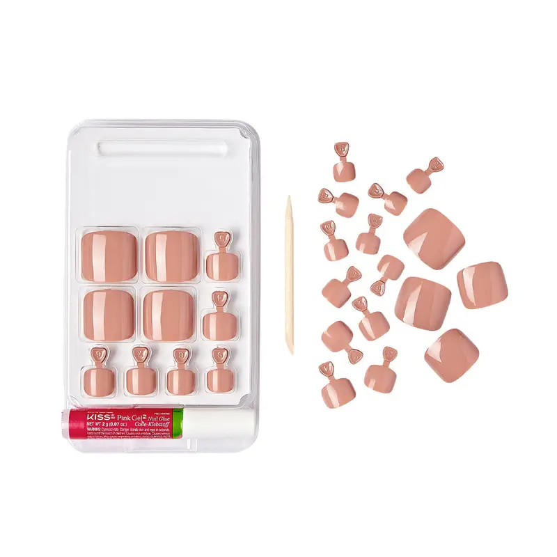 Gold Finger Solid Color Wide Fit Toenails | Press-On Pedicure Set – So Happy 2
