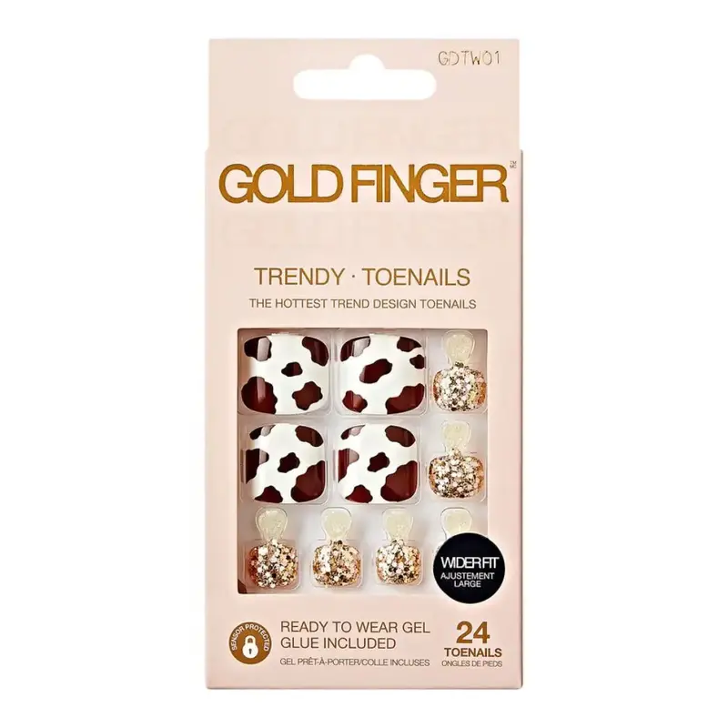 Gold Finger Trendy Wider Fit Toenails - Cow Said [Gdtw01] 1
