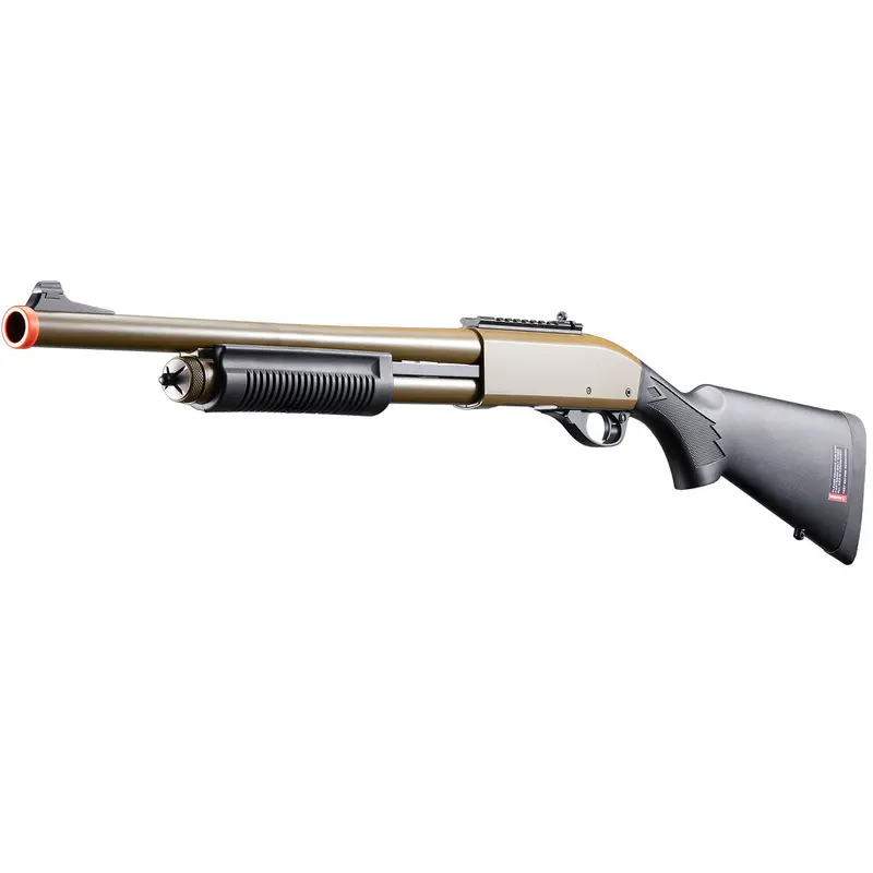 Golden Eagle M8870 3/6-Shot Pump Action Co2 Gas Airsoft Shotgun W/ Ghost Ring Iron Sights - Tan 1