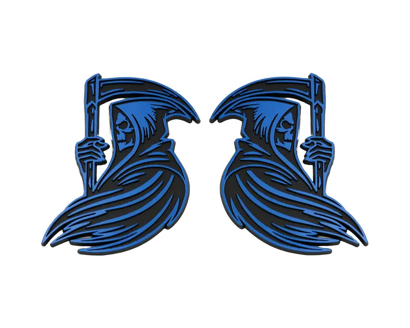 Grim Reaper Emblem - Left And Right - Blue 1