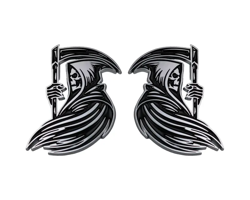 Grim Reaper Emblem - Left And Right - Chrome 1