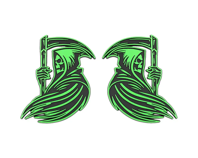 Grim Reaper Emblem - Left And Right - Green 1