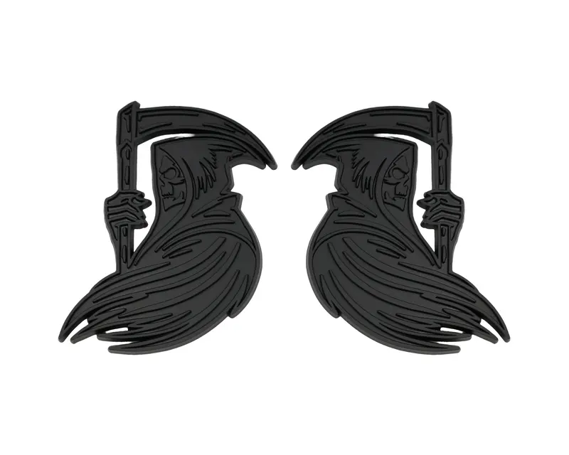 Grim Reaper Emblem - Left And Right - Matte Black 1